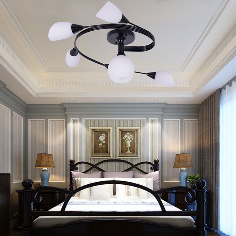 American Pastoral Style Semi Flush Mount Light Fixture Special Shape Ceiling Flush Mount for Living Room