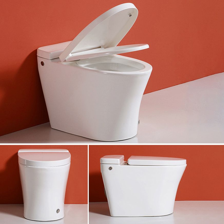 Contemporary Elongated Toilet Bowl Siphon Jet Flush Toilet with Seat for Bathroom