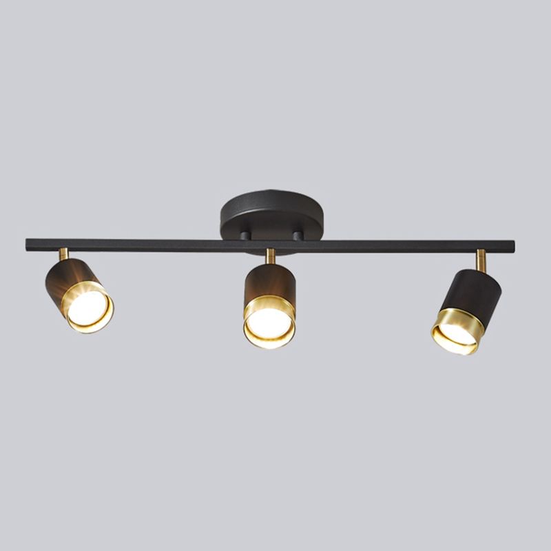 Nordische zylindrische Metallschienenstrahler, halbbündige Deckenschienenbeleuchtung für das Foyer