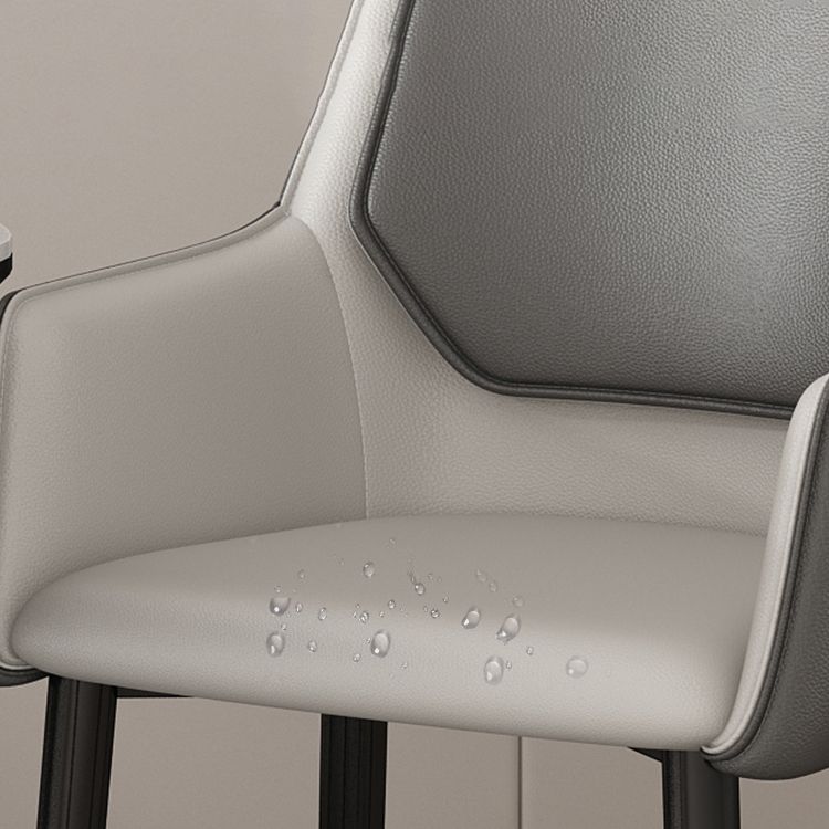 Sillas de comedor de piel sintética contemporáneas, sillón tapizado con patas de metal para restaurante