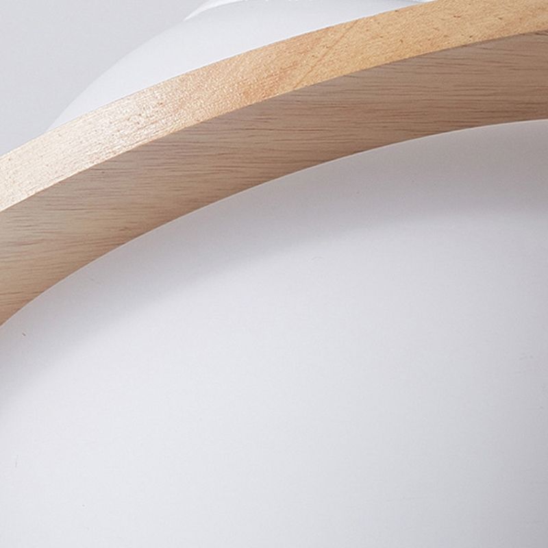 Modern Style Ceiling Light with Moon Design Glass Shape, Wood Accents Cluster Lighting