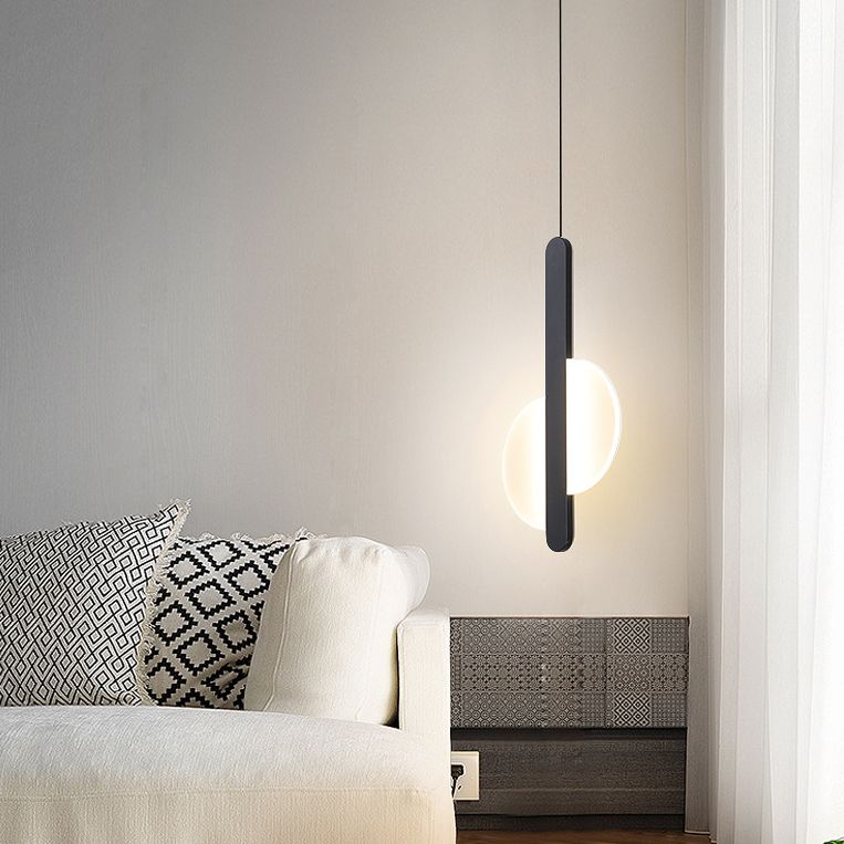 Round Shape LED Pendant Lamp Modern Minimalist Metal Hanging Lamp for Living Room