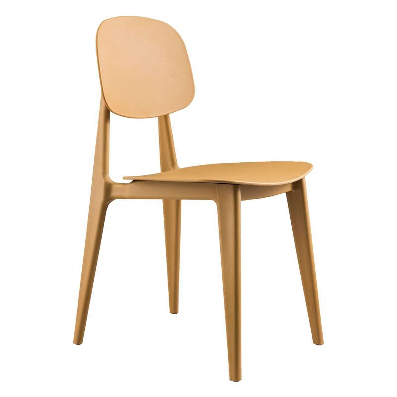 Silla sin brazos de comedor de plástico de estilo contemporáneo, respaldo abierto, sillas laterales para uso doméstico