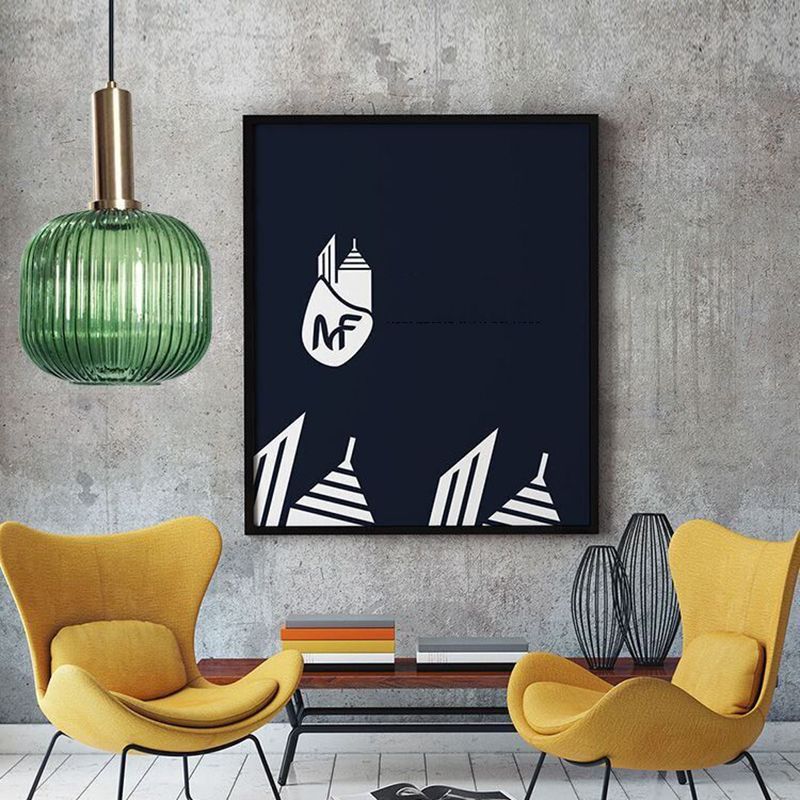 Zeitgenössischer Drum Shade Pendellicht, geripptes Glas 1-Licht-Anhängerbeleuchtung