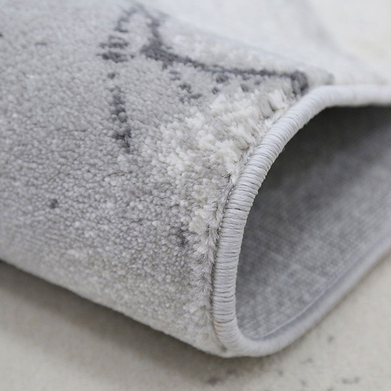 Grey Abstract Pattern Rug Modern Polyester Area Carpet Stain Resistant Area Carpet for Living Room