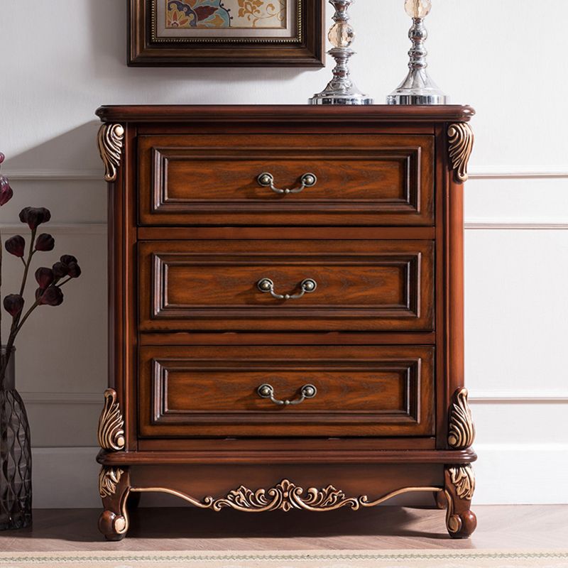 Traditional Wooden Storage Chest Bedroom Chest with 3 Drawers