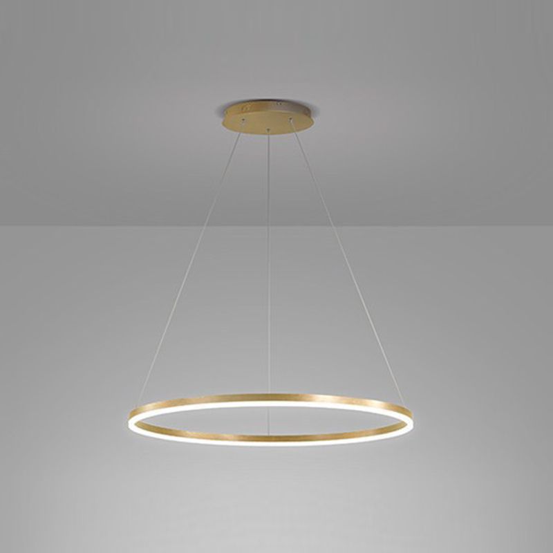 Circular Metal Hanging Light Fixture Simplicity LED Hanging Chandelier