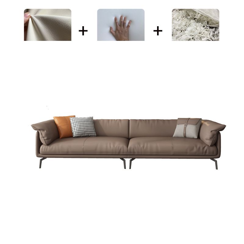 Modern 32.6" H Leather Pillow Top Arm Sofa Bed For Living Room