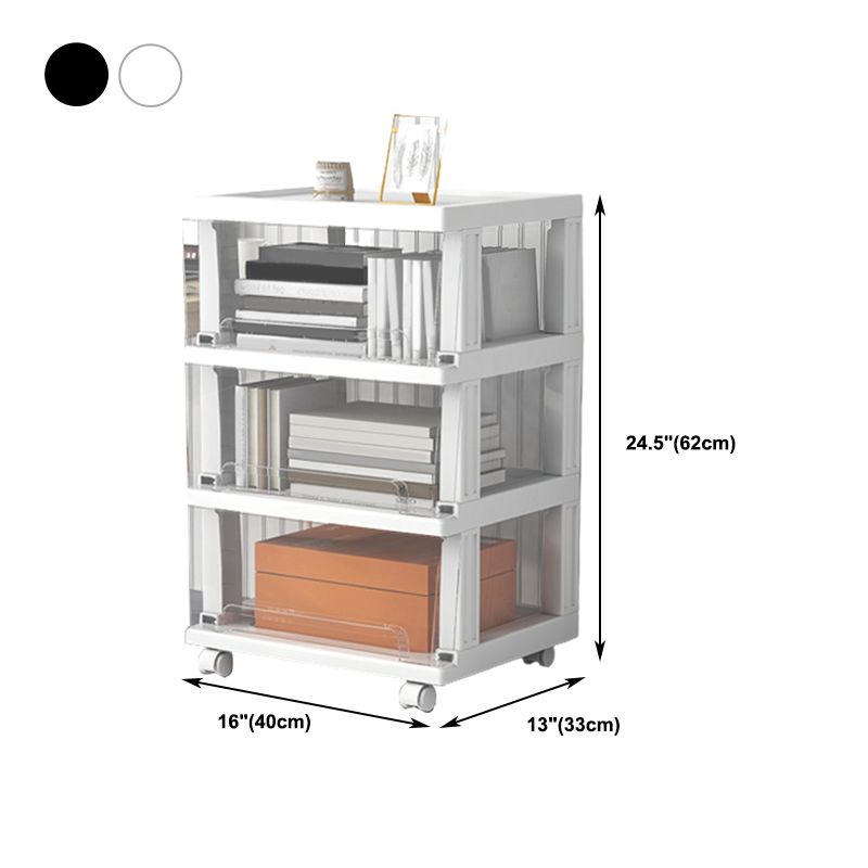 Plastic and Metal Bookshelf, Multi Tiers Contemporary Bookcase for Home Office