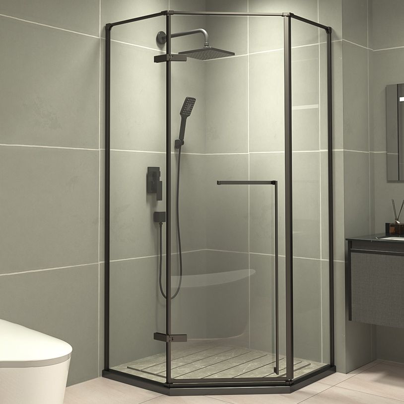 Left Hinged Framed Tempered Shower Enclosure with Fixed Panel