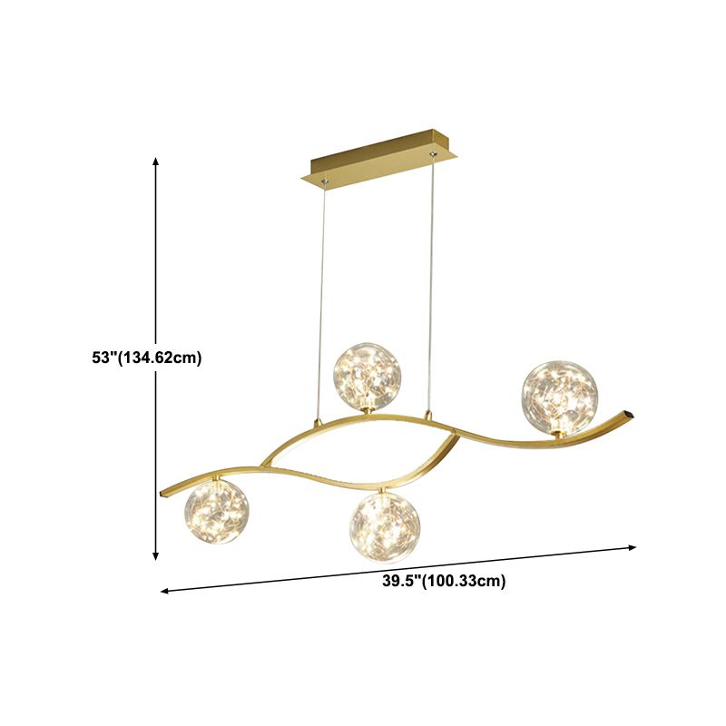 Simple Hanging Island Light Glass LED Hanging Lighting Fixture for Sitting Room