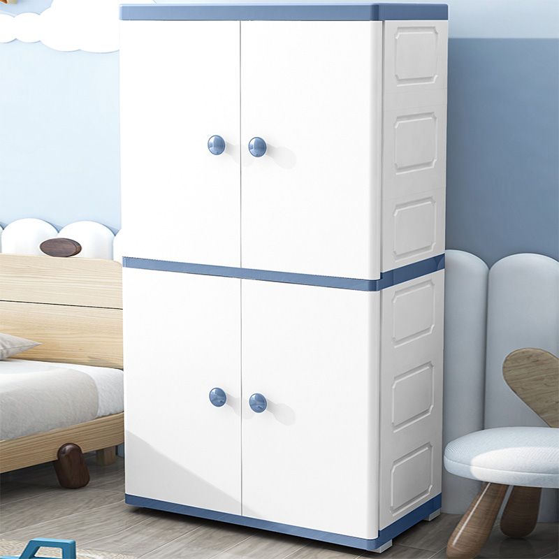 Contemporary Style Wardrobe Armoire Plastic Non-Hanging Armoire with Door