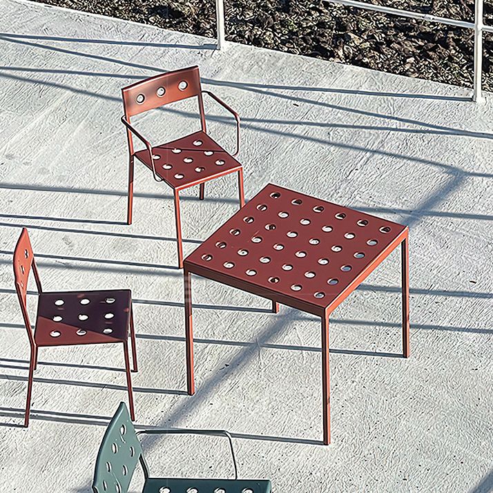Industrial Metal Dining Side Chair Open Back Stacking Outdoor Chair