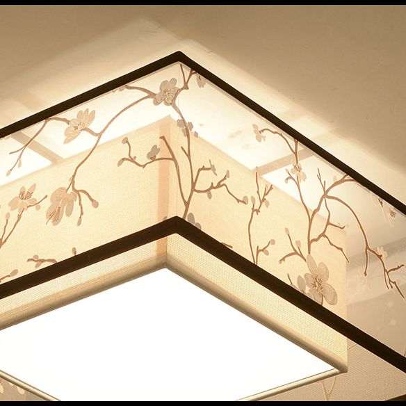 Fabric Square Flush Mount Plafond Fixture Modern Flush Plafond Light Fixture voor Slaapkamer
