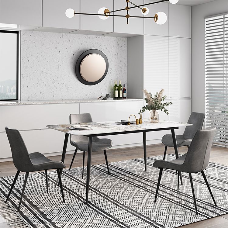 Industrial Style Rectangle Dining Site Table Stone Dining Room Home Furniture