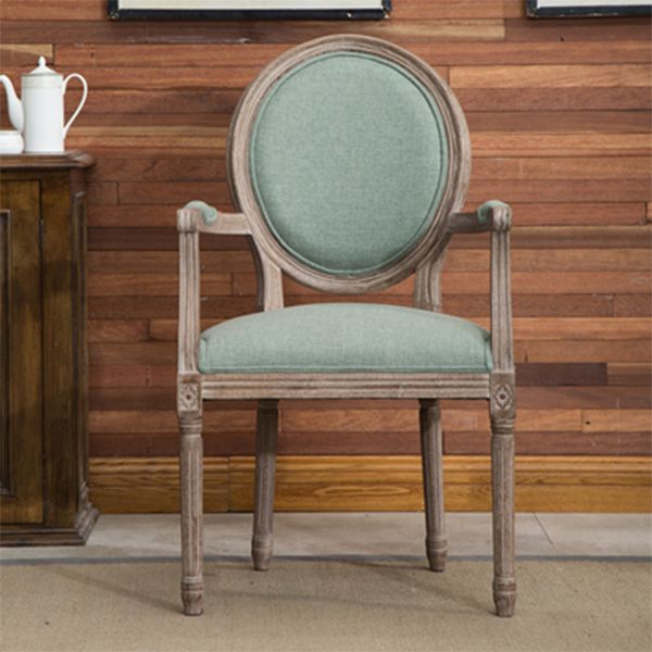 Fauteuil de salle à manger de ferme avec pieds en bois, chaise latérale à dossier King Louis pour usage domestique