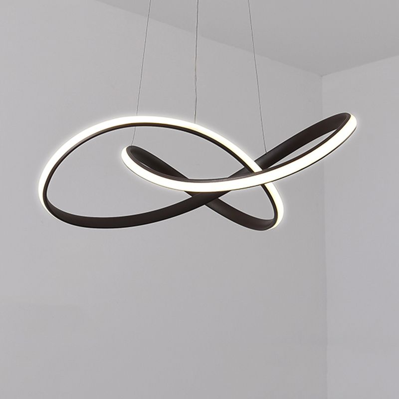Modern Dining Room Lighting Twisting Suspended Lighting Fixture Acrylic
