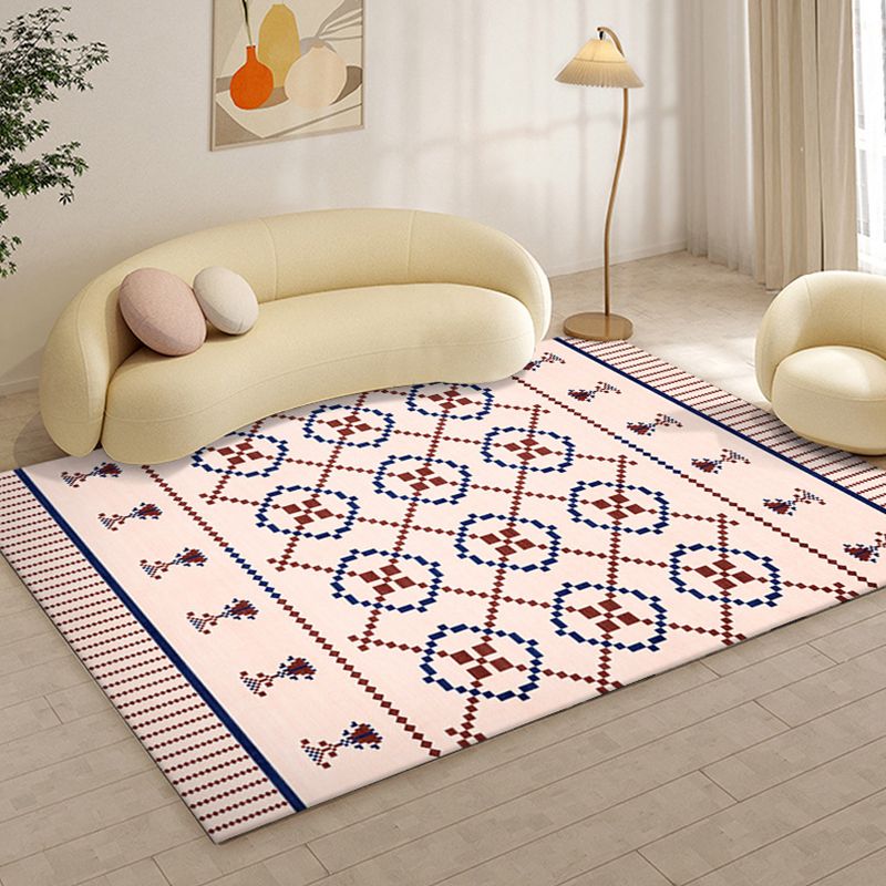 Southwestern Graphic Print Rug Polyester Indoor Carpet Non-Slip Backing Area Rug for Living Room