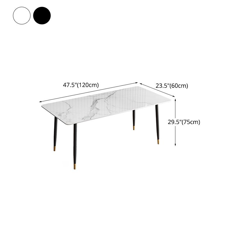 Nordic 1/2/5/7 Pieces Dining Set Sintered Stone Dining Table with Leather Chairs