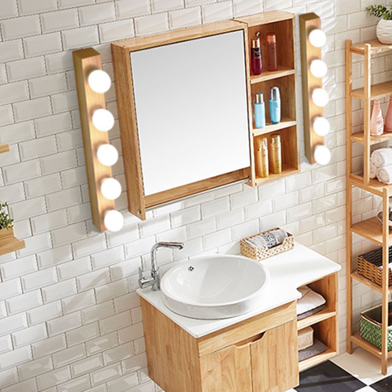Rectangle Vanity Sconce Lights Ultra-modern Wood Wall Sconce Lighting for Bathroom