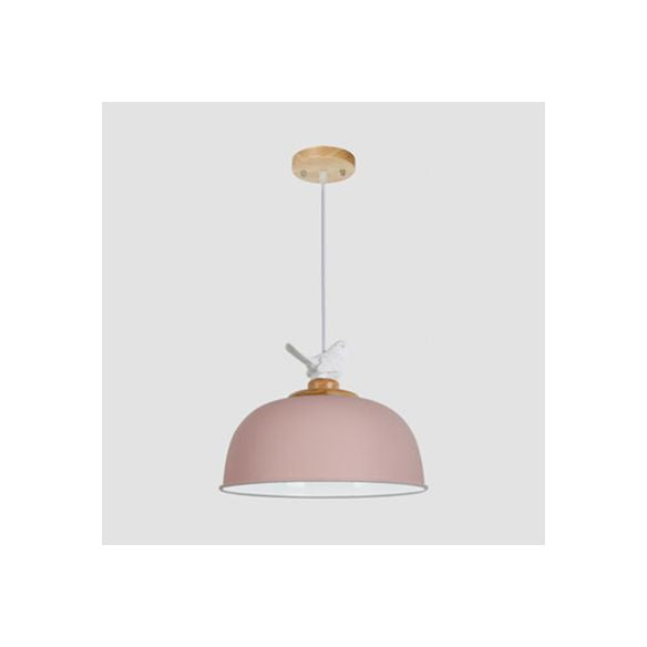 Macaron Stylish Suspension Light mit wenig Vogel Single Lampe 10/12 Zoll breit metallische Anhängerlampe für Kinderschlafzimmer