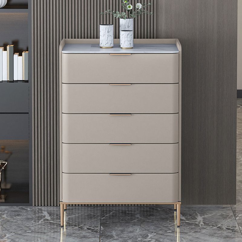 Glam Stone Storage Chest Bedroom 15.7" Wide Vertical Chest with Drawers