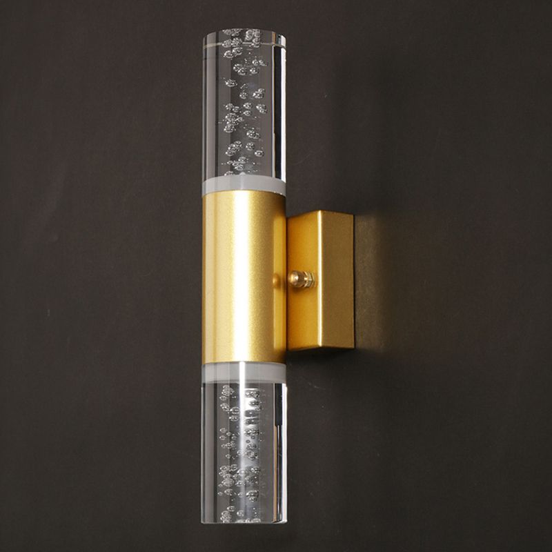 Moderno cilindro in stile di lusso su e giù a parete a led sconce cristallo montato lampada montata per camera da letto