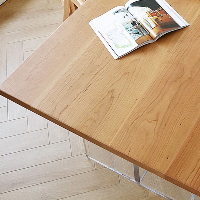 Glam Rectangle Table Wooden Table with Acrylic Legs for Home