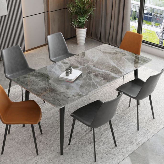 Sintered Stone Home Dining Table Industrial Rectangle Dining Room Table