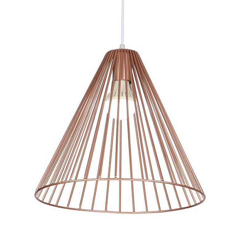 Tapered Restaurant Pendulum Light Metal 1 Light Contemporary Drop Pendant in Rose Gold