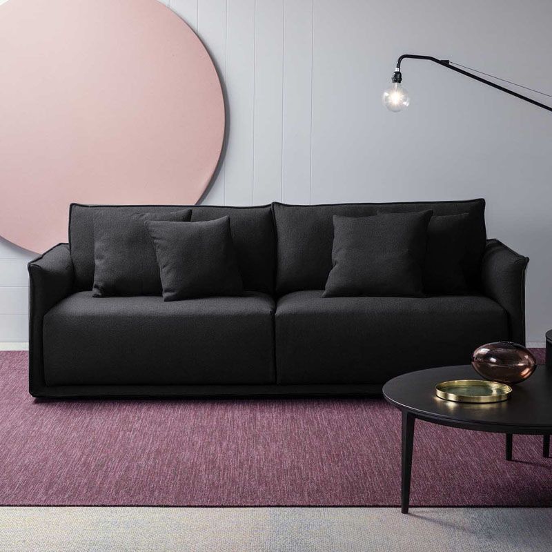 Linen Sofa 36.61" D x 29.53" H Square Arm Sofa for Living Room