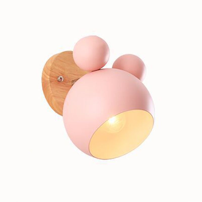 Nordic Metall Wall Light 6 "breite Makkaronwandleuchten mit Holz für Wohnzimmer