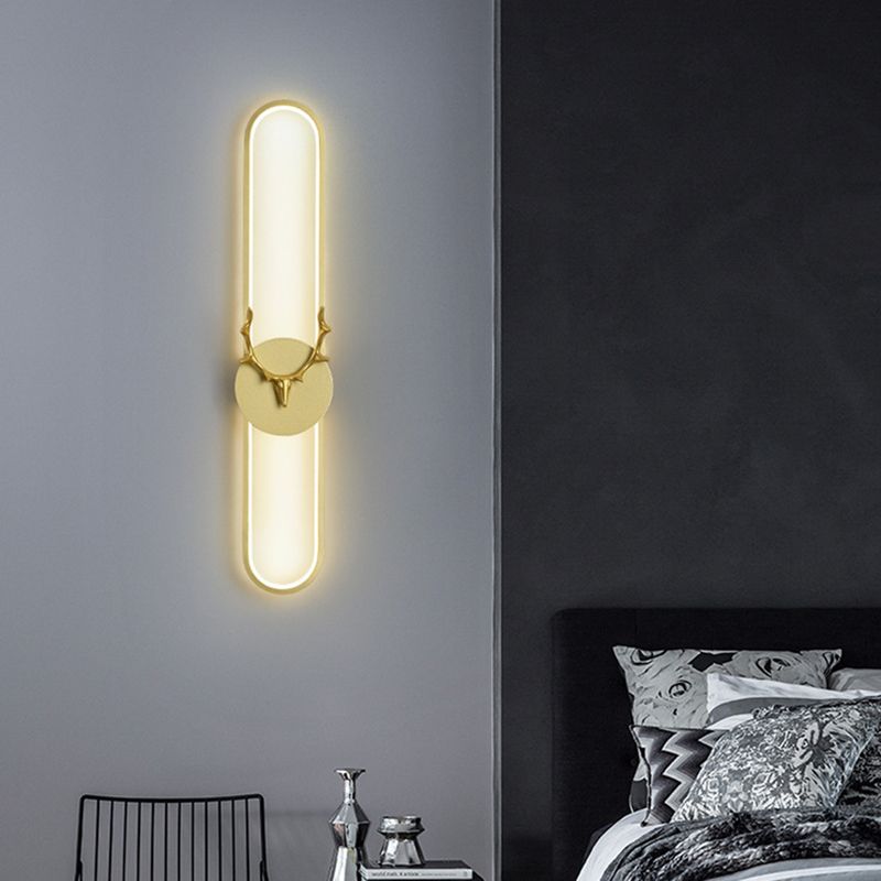 1-Light Linear Sconce Light Fixture Modern Metal Wall Light for Bedroom