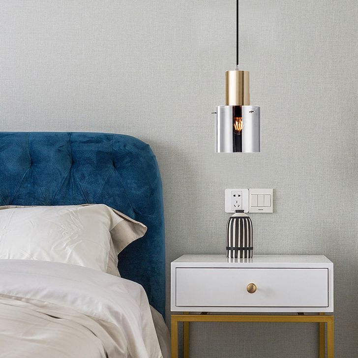 Metal Cylinder Pendant Light Nordic Modern Style Down Lighting for Living Room