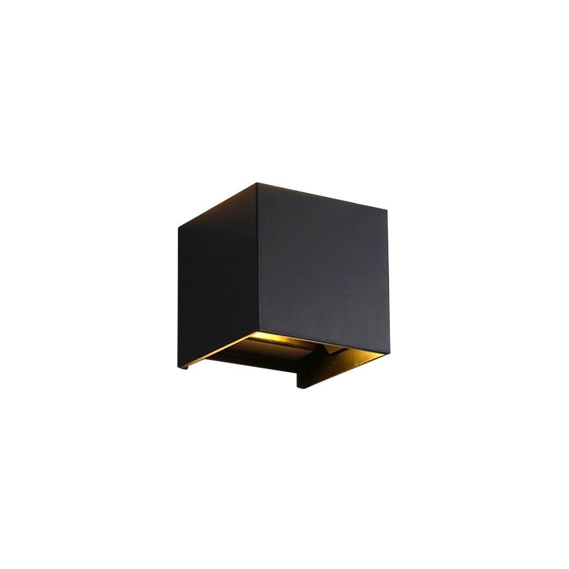 2-Lights Geometric Wall Sconce Modern Simple Style Metal Wall Lighting in Black