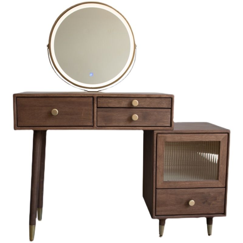 Rubberwood Dressing Table Solid Wood Make-up Vanity with Drawers