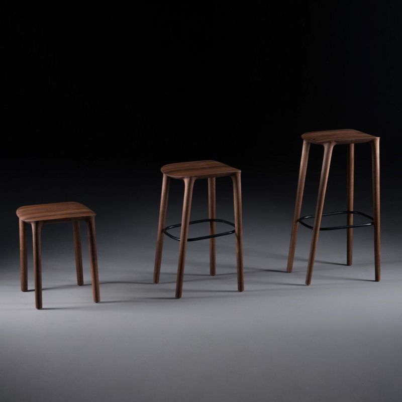 Solid Wood Counter and Bar Stool Indoor Industrial Backless Stool
