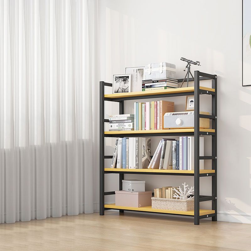 Modern Style Bookshelf Black Metal Frame Bookcase for Office