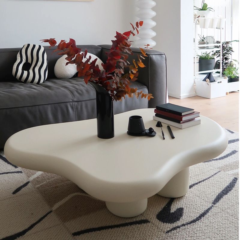 Modern Glass Steel Coffee Table with Four Legs Cocktail Table for Living Room
