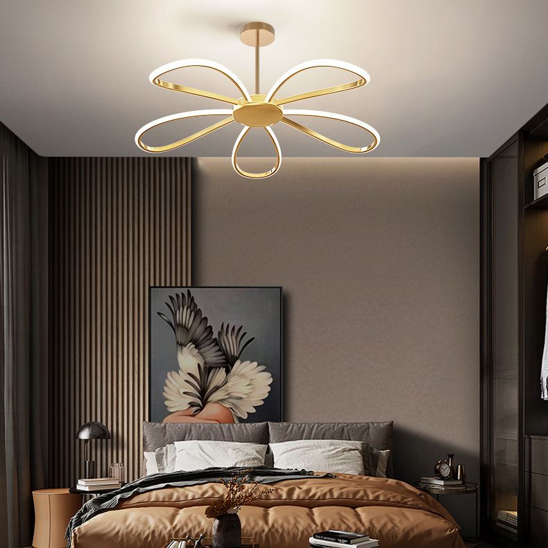 Floral Metal Hanging Chandelier Nordic Style LED Pendant Chandelier for Living Room