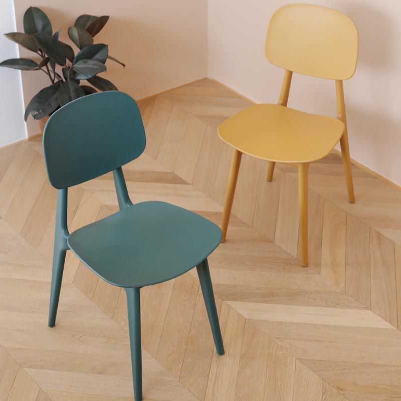 Contemporary Plastic Dining Chair Open Back Dining Side Furniture in Matte Finish for Home