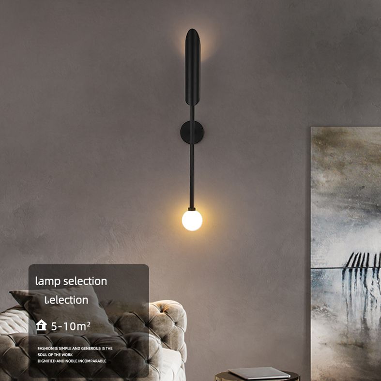 Iluminación de pared sombreada de metal Luz de pared minimalista de luz para sala de estar para sala de estar