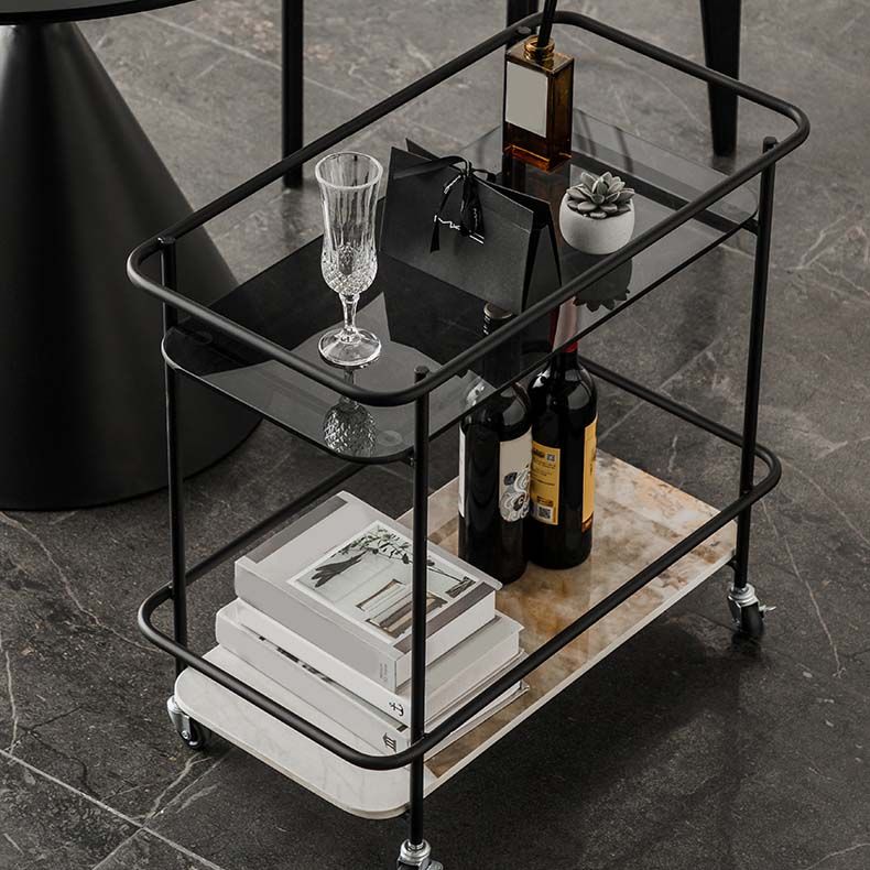 Contemporary Rectangular/Round Side End Table Glass Top Corner Table