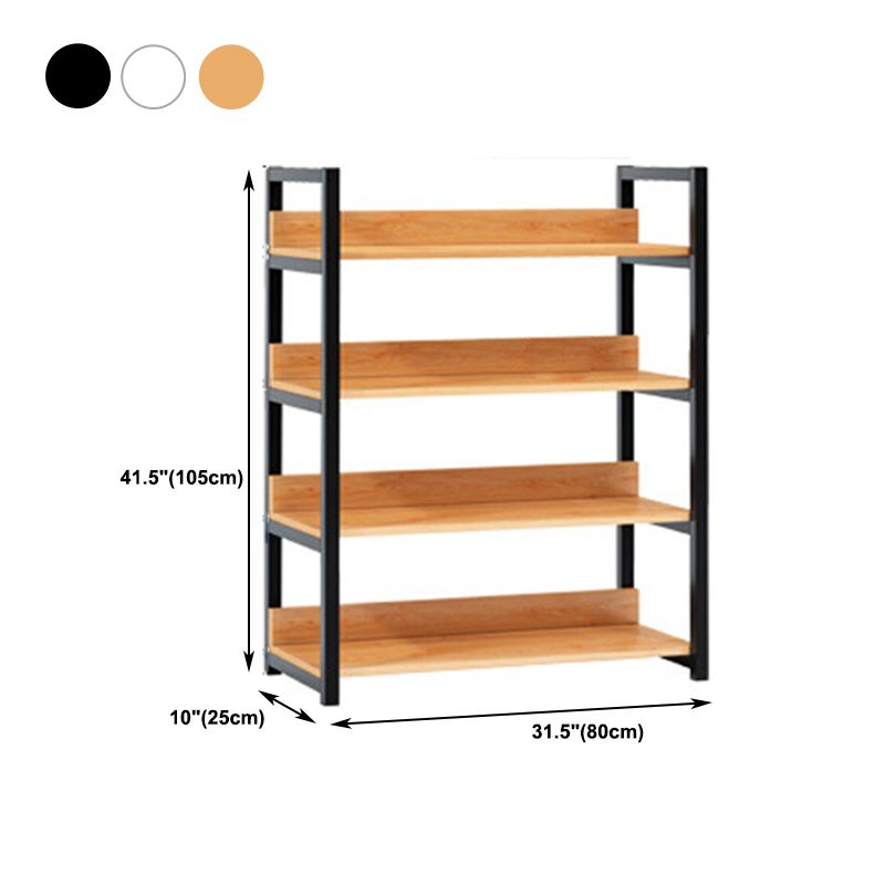 Open Metal Wooden Bookcase Modern Home Living Room Bookshelf
