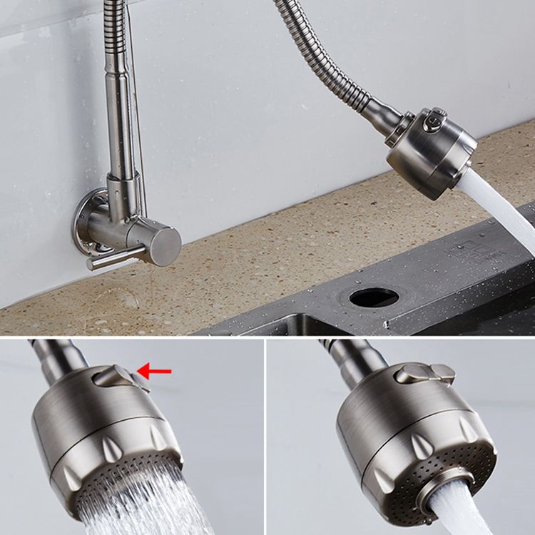Contemporary Style Bar Faucet Metal Wall-mounted Kitchen Faucet