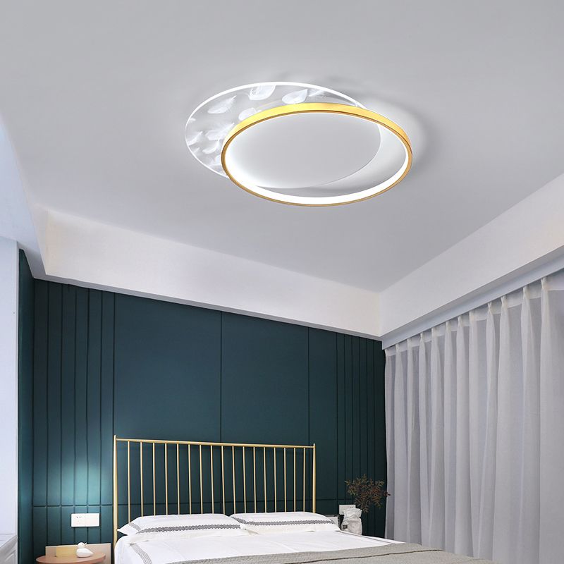 Luminaires de plafond encastrés de simplicité d’éclairage affleurant d’or avec le modèle de plume