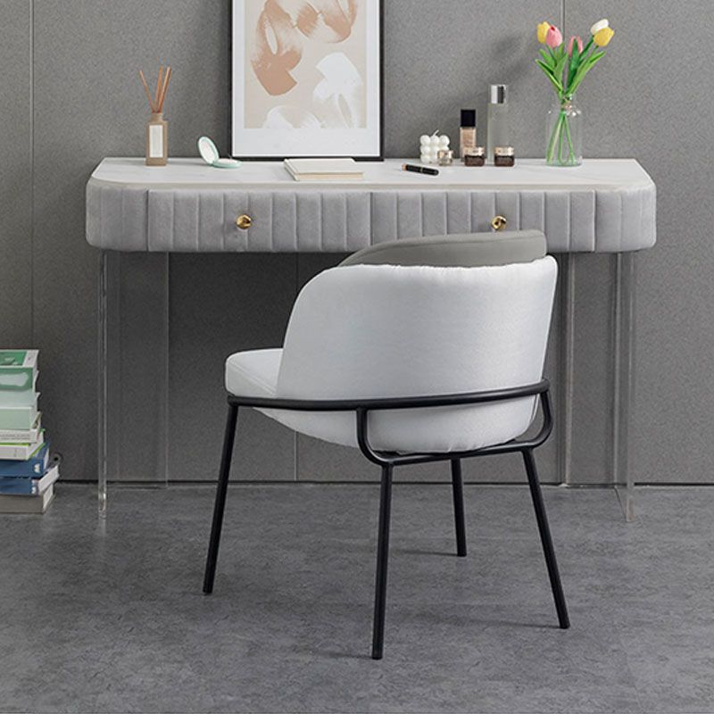 Stone Top Make-up Vanity Table Modern Style Vanity Desk with Drawers