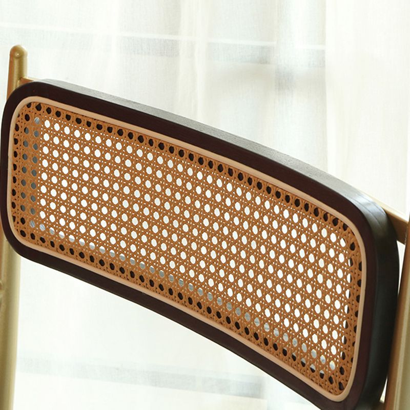 Sillas de comedor nórdicas con respaldo abierto, silla lateral para cocina con patas de metal