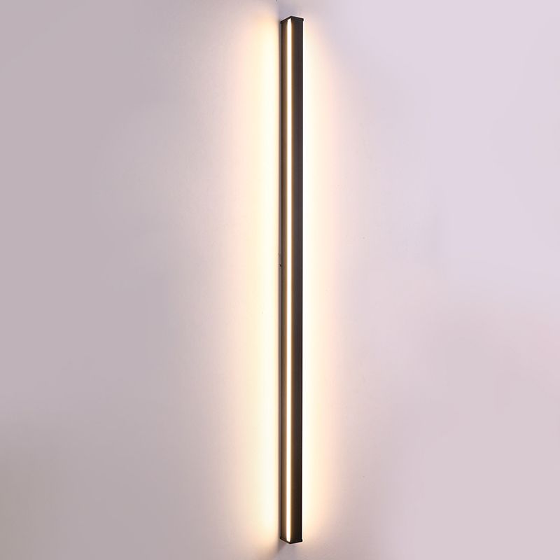 Metal Linear Wall Sconce Lighting Minimalist-Style LED Sconce Light Fixture in Black