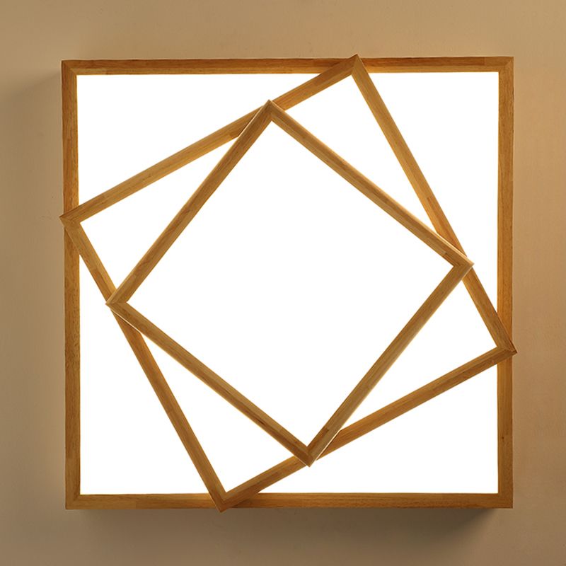 Modern Multi-head Ceiling Mount Light Fixtures Wooden Flush Mounted Ceiling Light